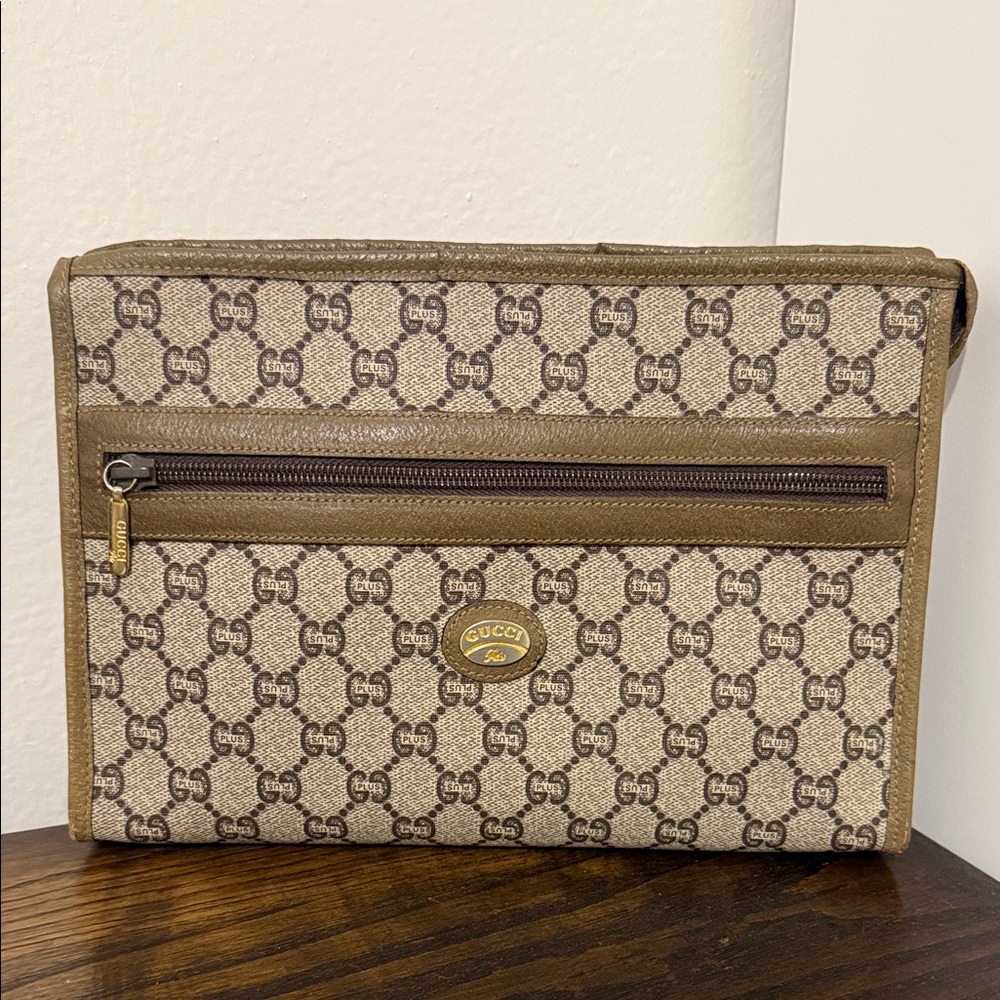 Gucci Plus Beige and Brown Toiletry Bag